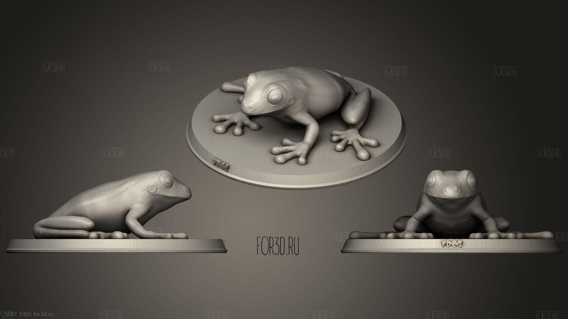 Realistic Frog  3d stl model for CNC